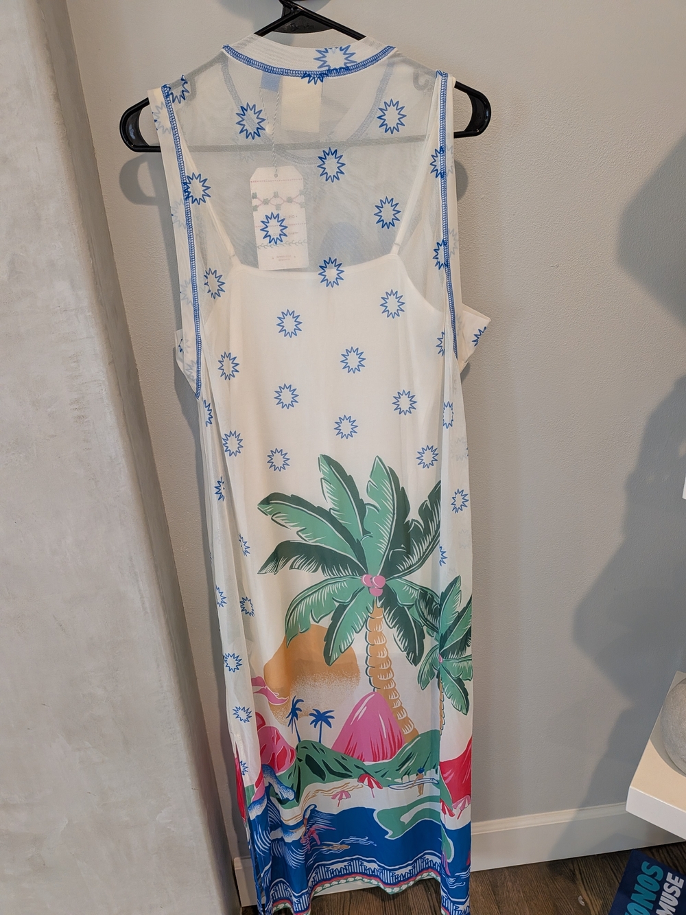 Anthropologie Farm Rio Graphic Mesh Midi Dress Size L NWT 🌴🌞 - Picture 8 of 8